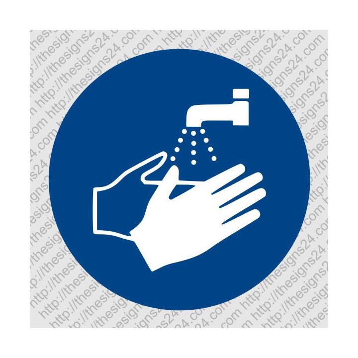WASH YOUR HANDS - ISO MANDATORY SAFETY LABLE