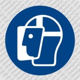WEAR FACE SHIELD - ISO MANDATORY SAFETY LABLE