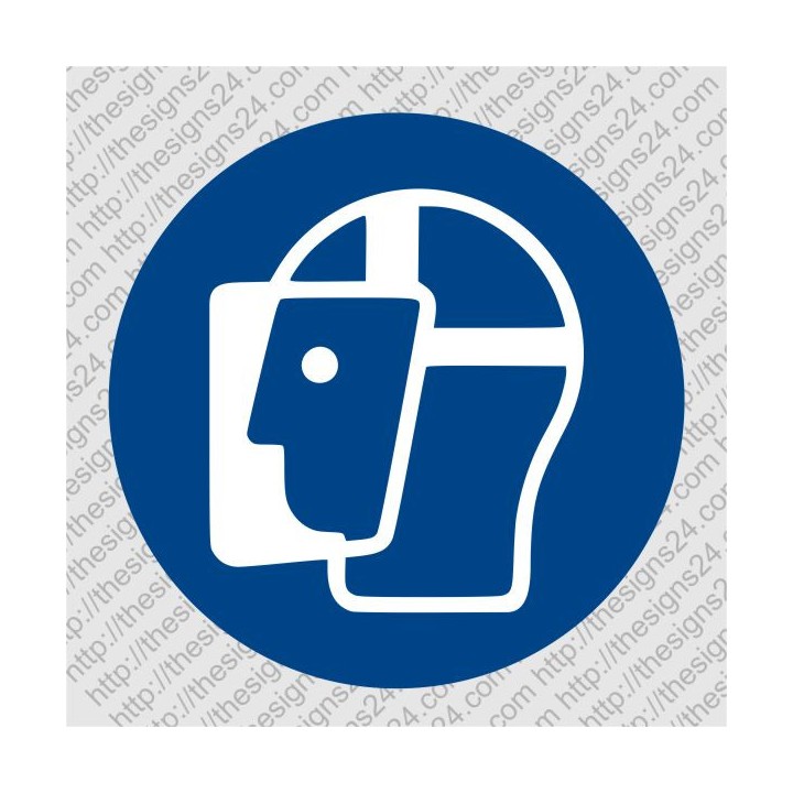 WEAR FACE SHIELD - ISO MANDATORY SAFETY LABLE