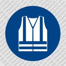 WEAR HIGH VISIBILITY JACKET- ISO MANDATORY SAFETY LABLE