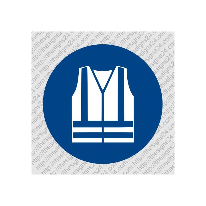 WEAR HIGH VISIBILITY JACKET- ISO MANDATORY SAFETY LABLE