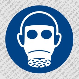 WEAR RESPIRATORY GAS MASK - ISO MANDATORY SAFETY LABLE