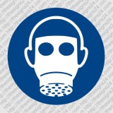 WEAR RESPIRATORY GAS MASK - ISO MANDATORY SAFETY LABLE