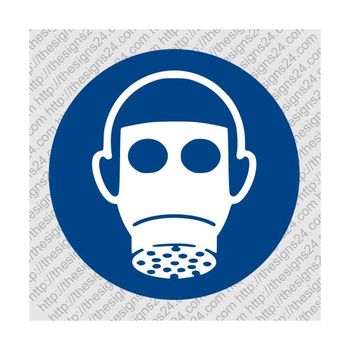 WEAR RESPIRATORY GAS MASK - ISO MANDATORY SAFETY LABLE