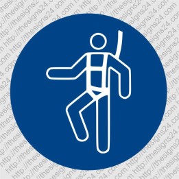WEAR A SAFETY HARNESS - ISO MANDATORY SAFETY LABLE