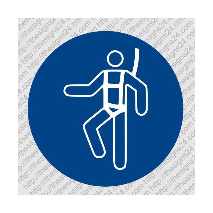 WEAR A SAFETY HARNESS - ISO MANDATORY SAFETY LABLE