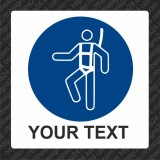WEAR A SAFETY HARNESS - ISO MANDATORY SAFETY LABLE