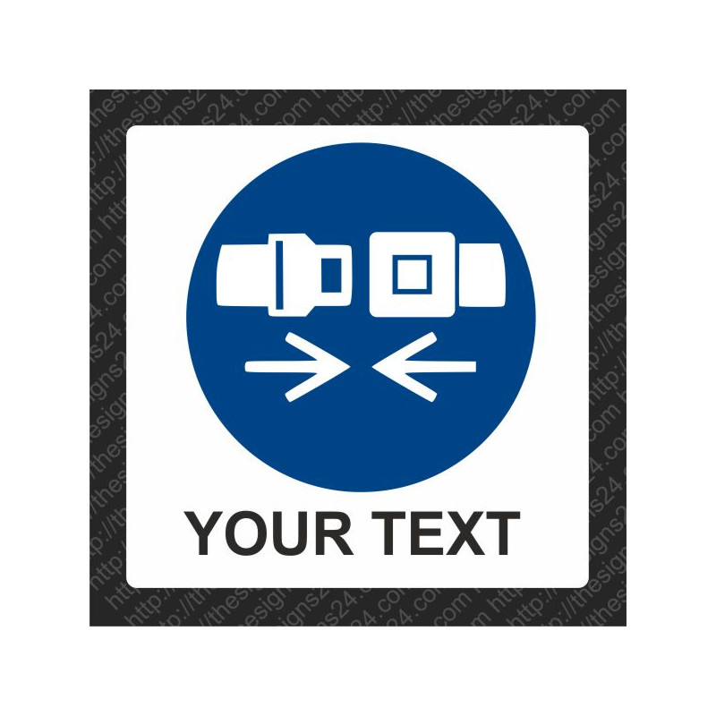 FASTEN YOUR SAFETY SEAT BELT ISO MANDATORY SAFETY LABLE