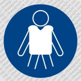 WEAR A LIFE JACKET A PERSONAL FLOATATION DEVICE- ISO MANDATORY SAFETY LABLE