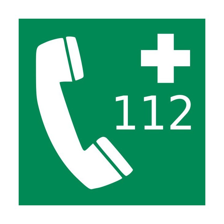 EMERGENCY NUMBER SELF ADHESIVE SAFETY SIGN LABEL