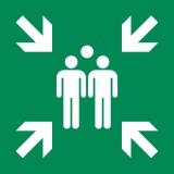 Assembly point location sticker ISO 7010 E007