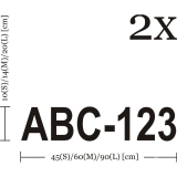 Example set of boat and jet ski registration number decals in black and white