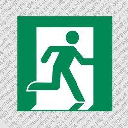 Häda väljapääs paremale kleebis ISO 7010 E002