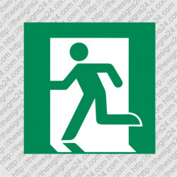 Emergency exit left sticker ISO 7010 E001