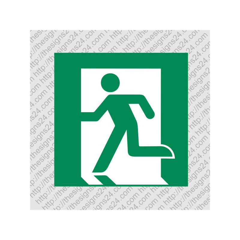 Emergency exit left sticker ISO 7010 E001