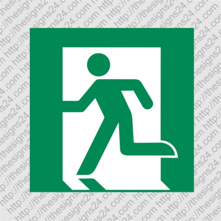 Emergency exit left sticker ISO 7010 E001