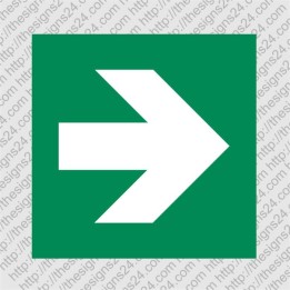 90 DEGREES DIRECTION ARROW STICKER (GREEN) – safety sign for evacuation routes