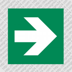 90 DEGREES DIRECTION ARROW STICKER (GREEN) – safety sign for evacuation routes