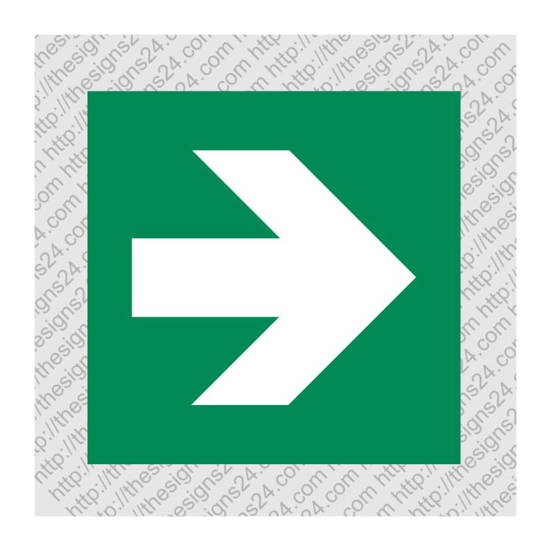 90 DEGREES DIRECTION ARROW STICKER (GREEN) – safety sign for evacuation routes