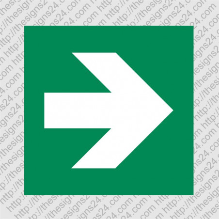 90 DEGREES DIRECTION ARROW STICKER (GREEN) – safety sign for evacuation routes