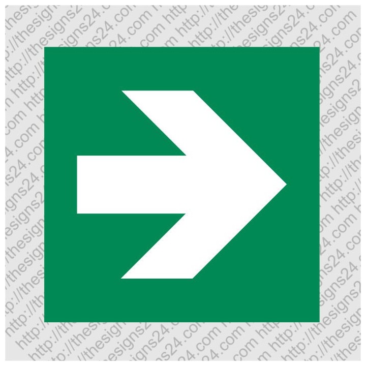 90 DEGREES DIRECTION ARROW STICKER (GREEN) – safety sign for evacuation routes