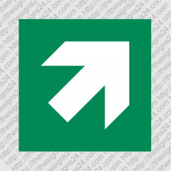 Green 45 degree direction arrow sticker