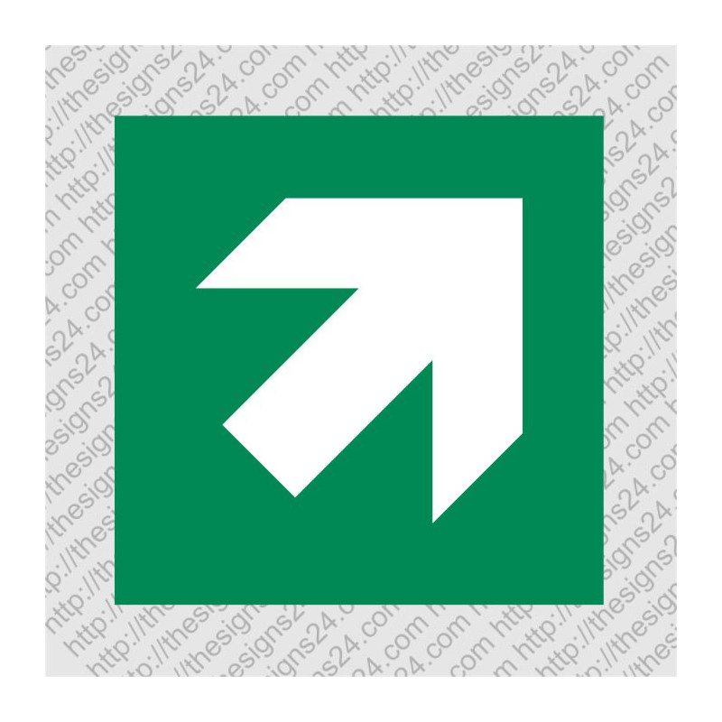 Green 45 degree direction arrow sticker