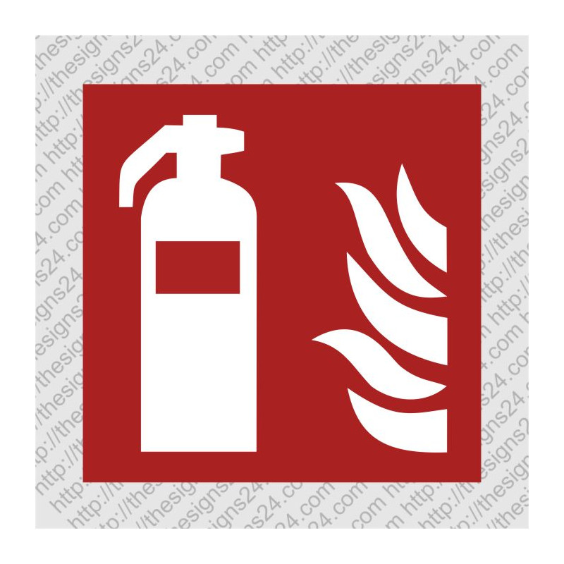 Fire extinguisher location sticker ISO 7010 F001
