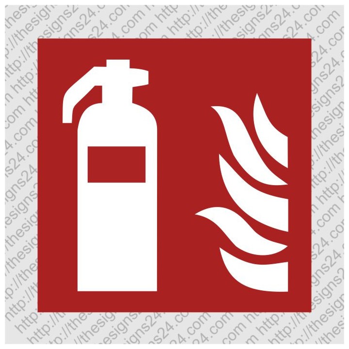 Fire extinguisher location sticker ISO 7010 F001