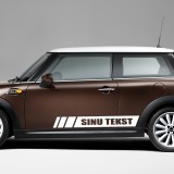 Car side decal with custom text 2 pcs mini cooper