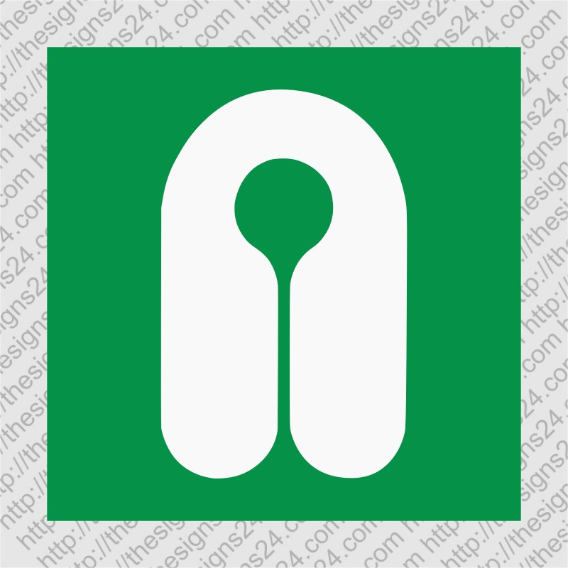 LIFE JACKET LOCATION STICKER (ISO 7010 E044) – safety sign for boats and marinas