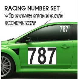 Auto Võistlusnumbrite komplekt, kleebitavad võistlejanumbrid autole