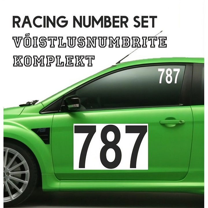 Car Race Number Decals, stickers for the rally car 2pcs