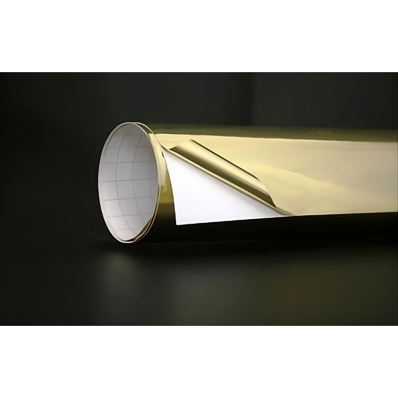 Gold mirror chrome decal with custom design made from metallised mirror vinyl