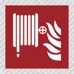 ISO 7010 fire hose symbol sticker (F002)