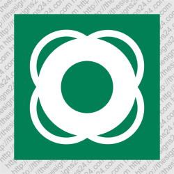 LIFEBUOY LOCATION STICKER (ISO 7010 E040) – safety sign for boats and waterfront areas