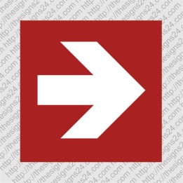 90 degrees direction safety sticker