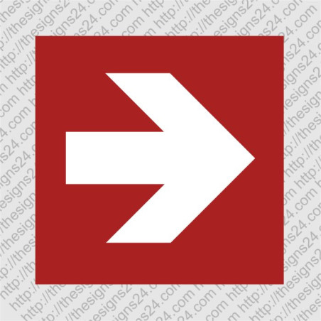 90 degrees direction safety sticker