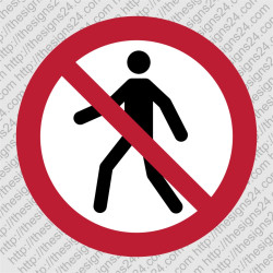 NO THOROUGHFARE STICKER (ISO 7010 P004) – prohibition safety sign