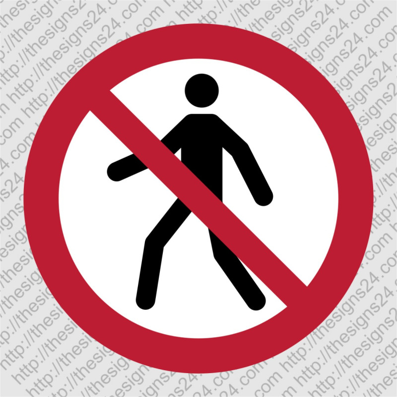 NO THOROUGHFARE STICKER (ISO 7010 P004) – prohibition safety sign