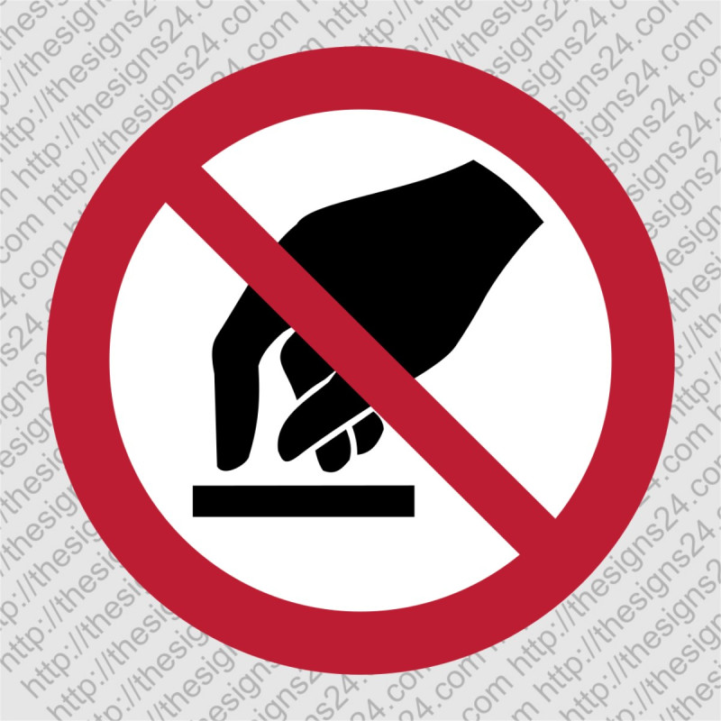 DO NOT TOUCH STICKER (ISO 7010 P010) – prohibition safety sign