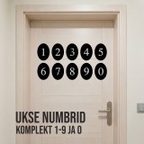 Kleebitavad ovaalsed korteri uksenumbrid 0-9 komplekt