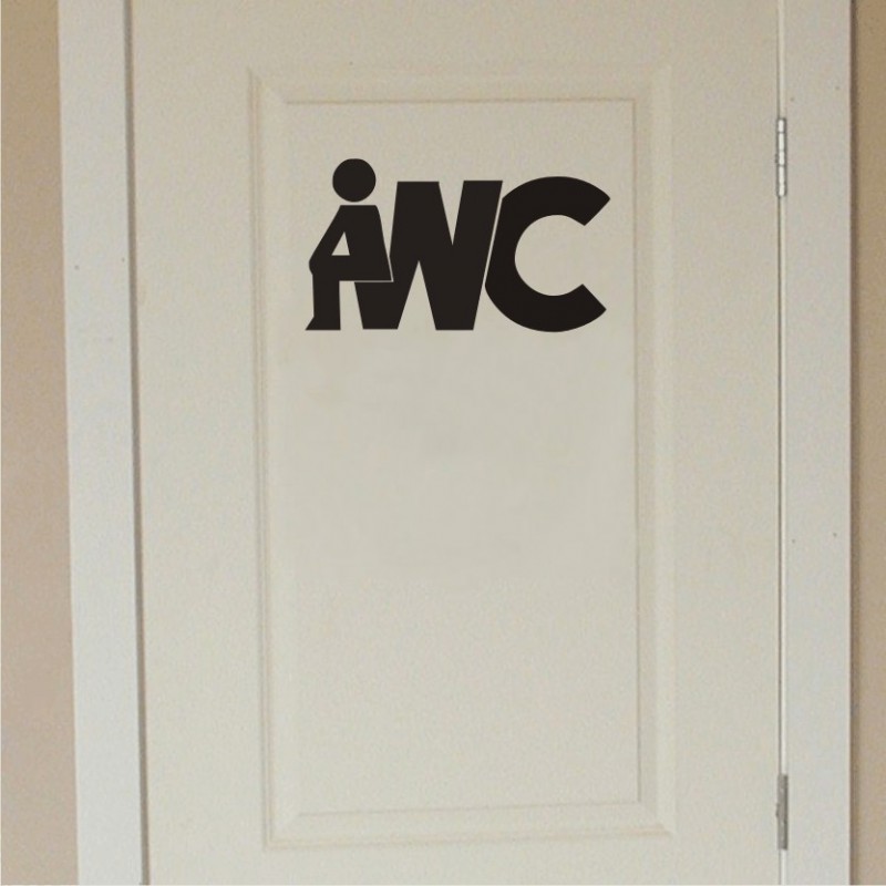FUNNY SELF ADHESIVE WC TOILET DOOR VINYL SIGN